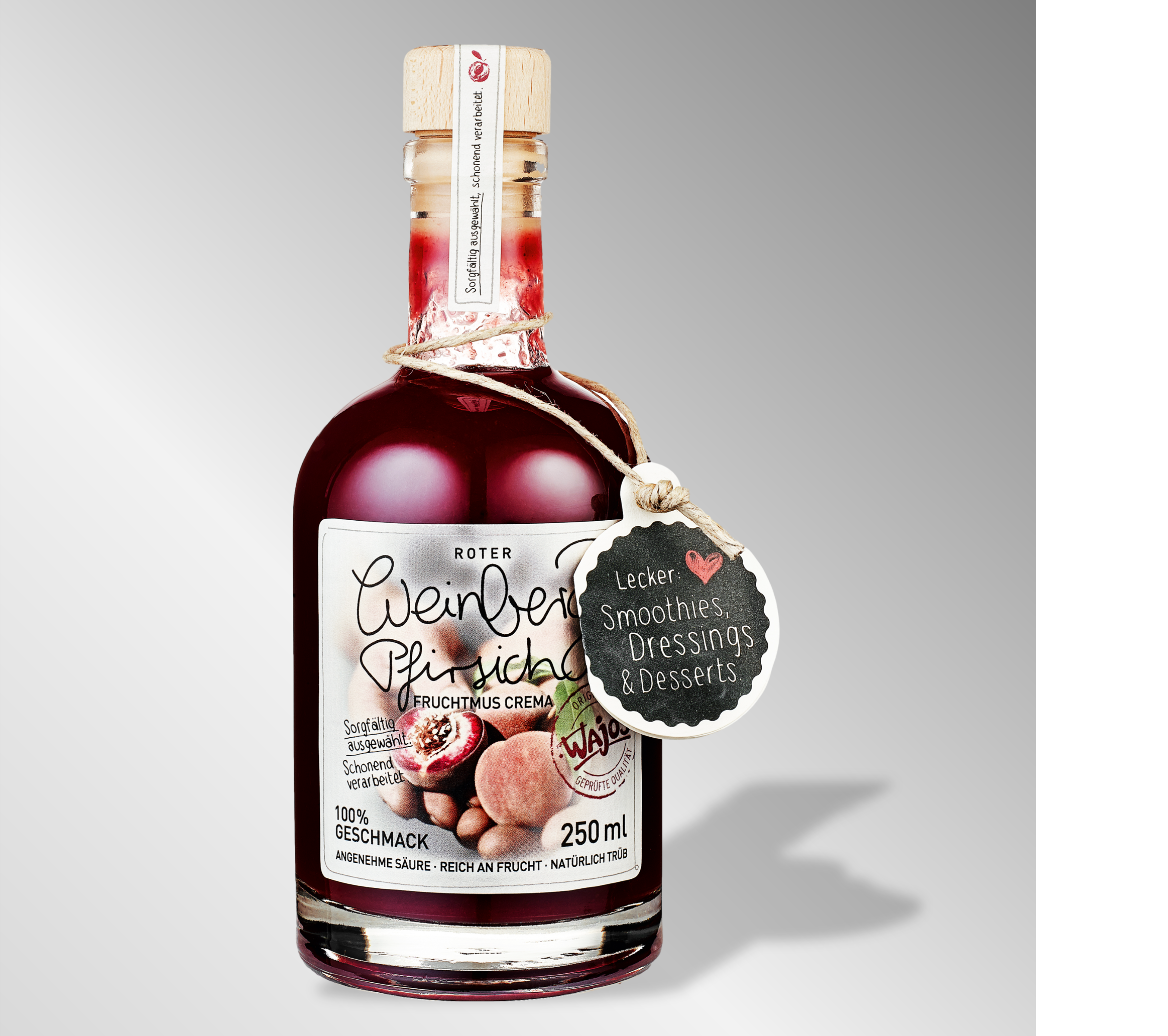 Roter Weinbergpfirsich Fruchtmus Crema 4% Säure | 250 ml