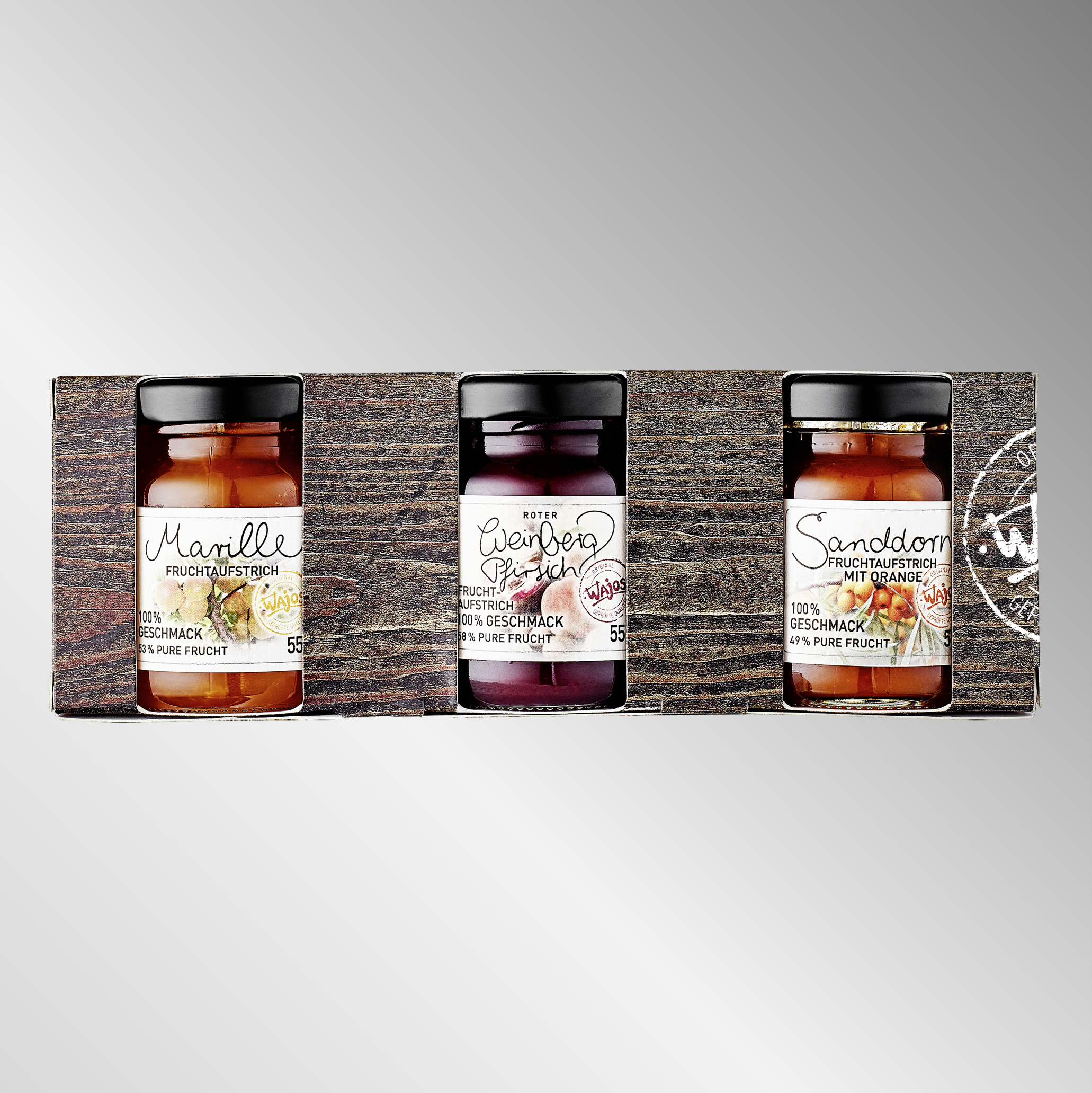 3er Mini-Fruchtaufstriche - mit Grappa, Gin & Rum | Inhalt: 165 g