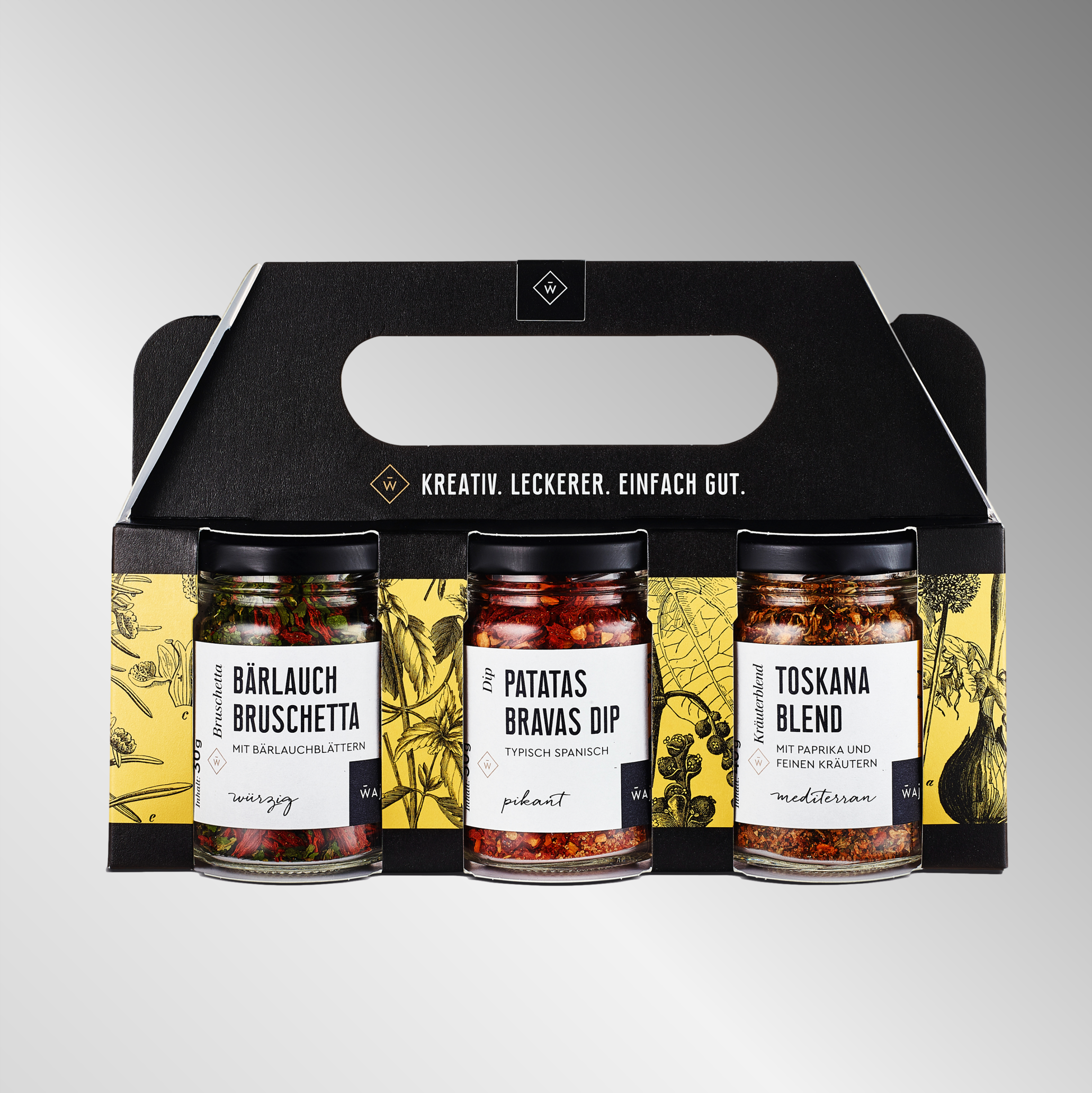 Kräuter-Set - mit Bärlauch Bruschetta, Patatas Bravas Dip & Toskana Blend | Inhalt: 120 g