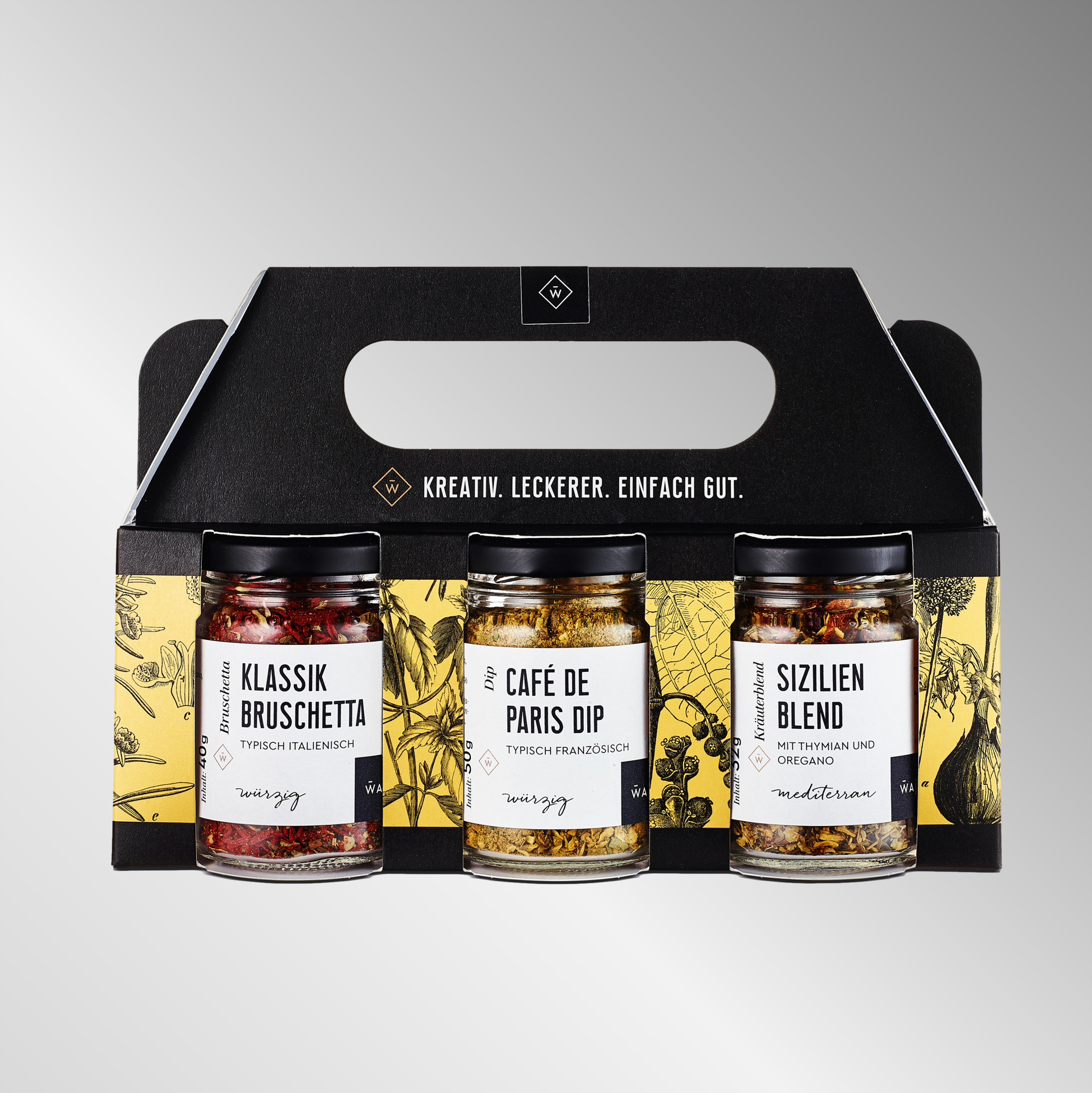 Kräuter-Set - mit Klassik, Bruschetta, Café de Paris Dip & Sizilien Blend | Inhalt: 122 g