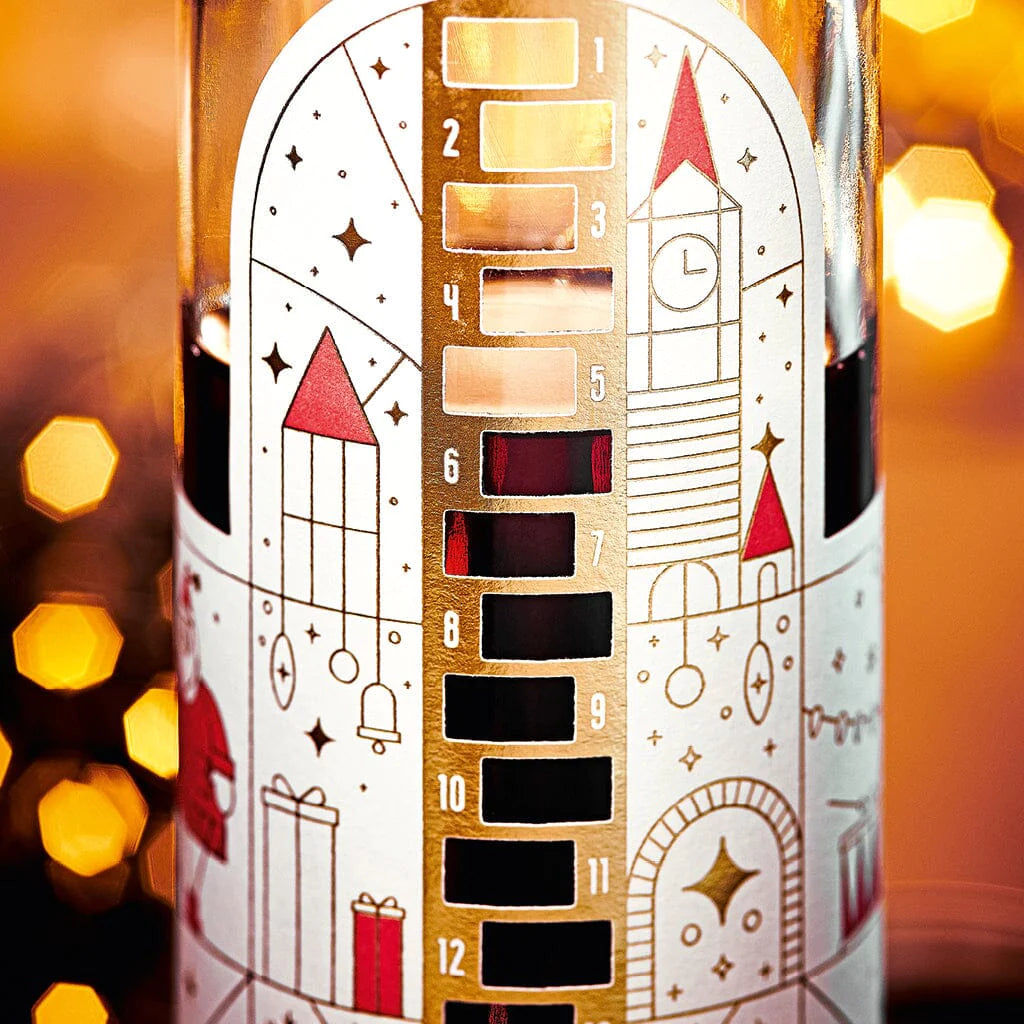 WAJOS ADVENTSKALENDER FLASCHE – GEFÜLLT MIT GEWÜRZPFLAUMEN LIKÖR - 500ml - 18% vol