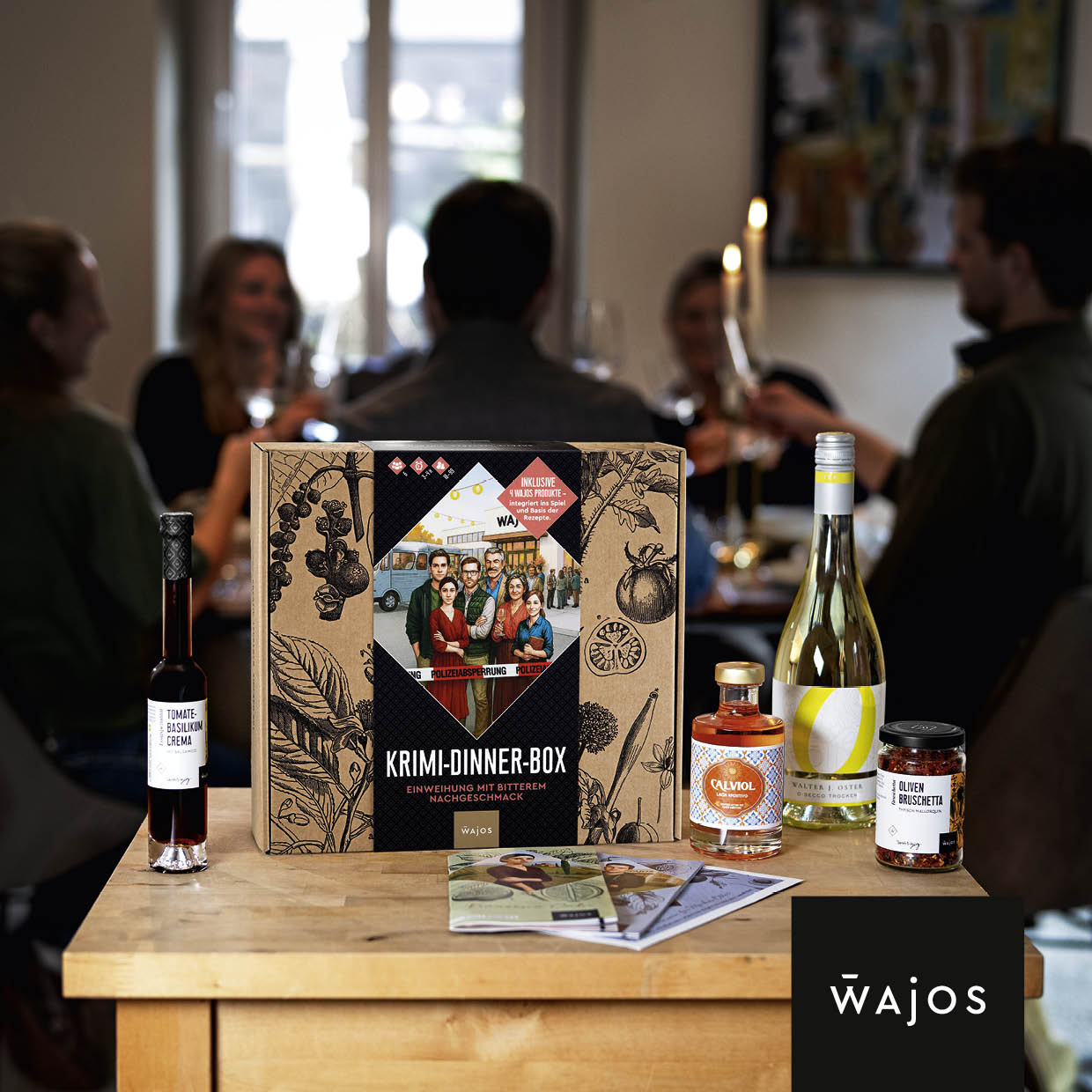 Wajos Krimidinner Box "Einweihung mit bitterem Nachgeschmack"