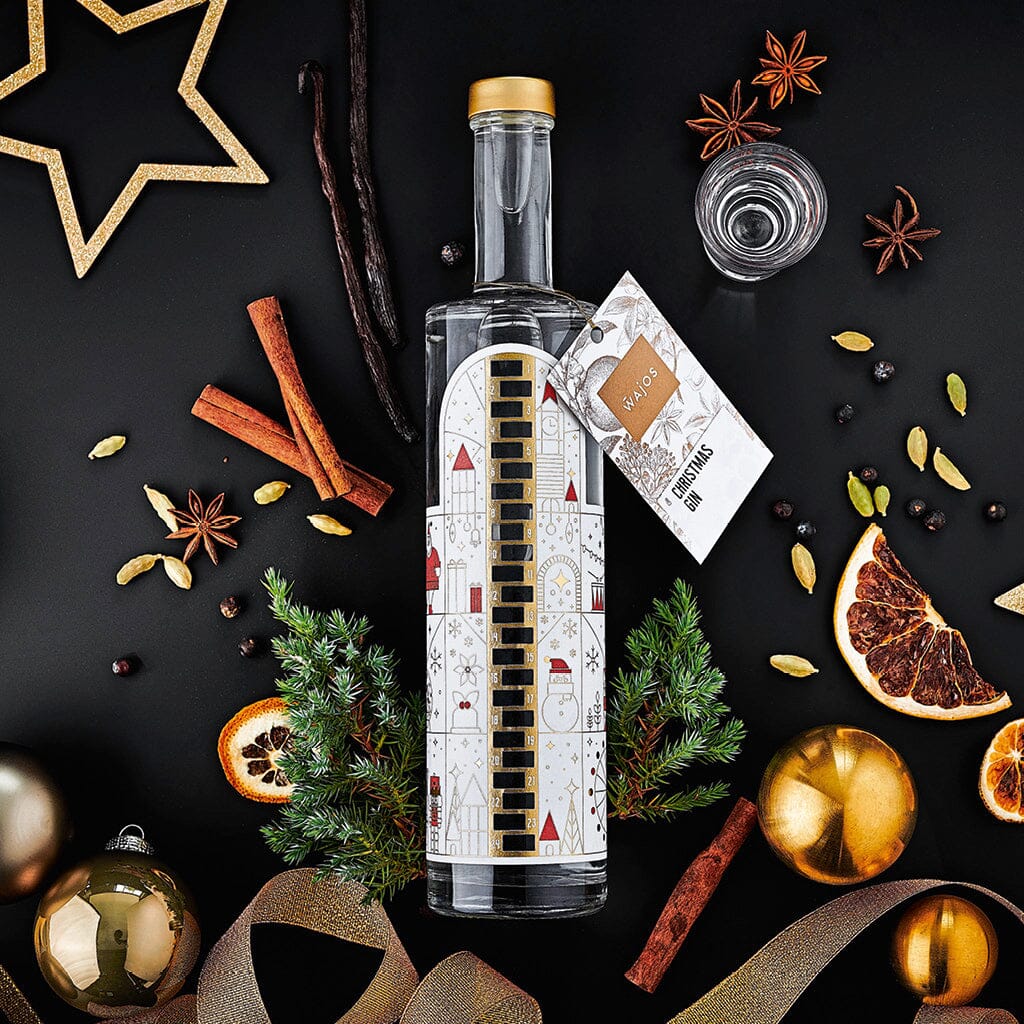 WAJOS Adventskalender Flasche – gefüllt mit Alte Haselnuss Likör- 500ml - 42% vol