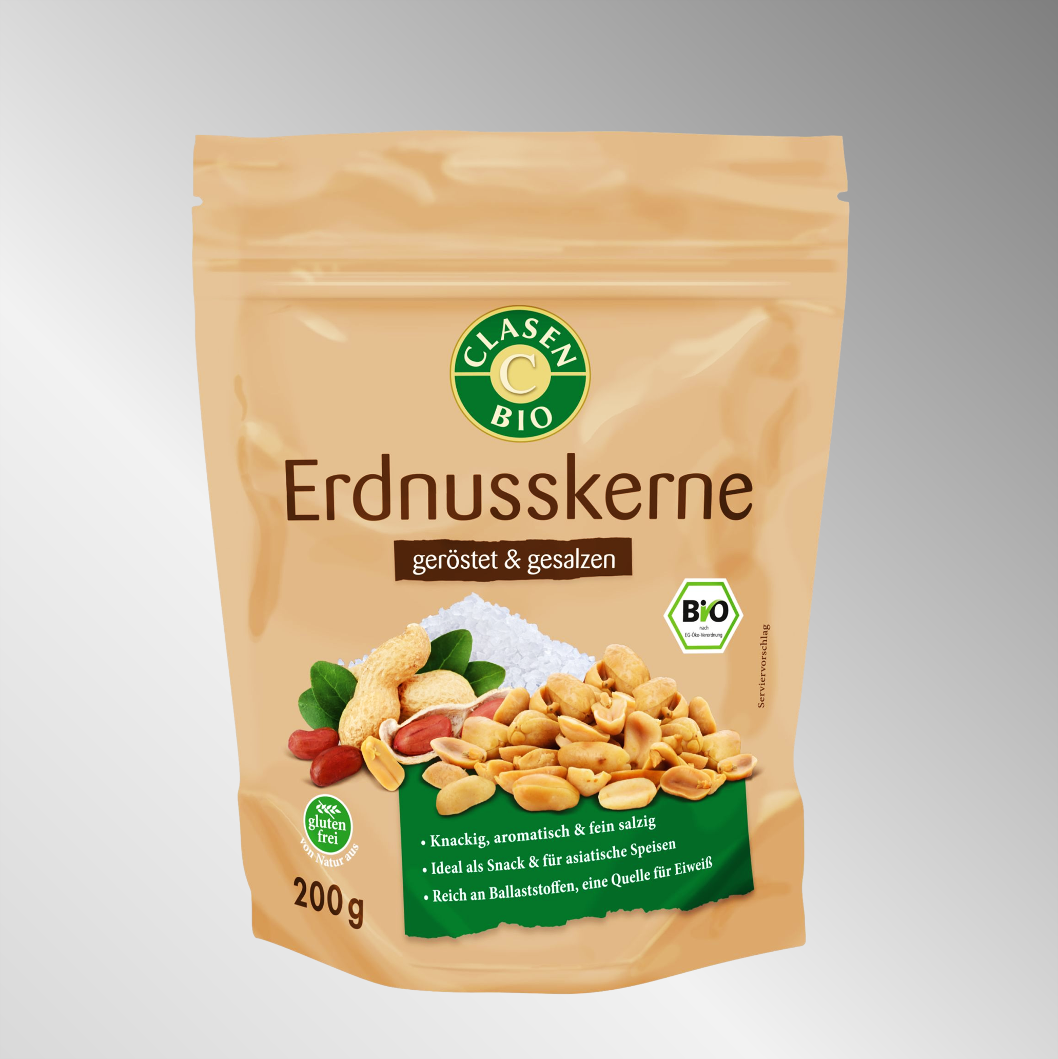 Bio Erdnusskerne (geröstet und gesalzen) | 200g | Knackig, aromatisch & fein salzig