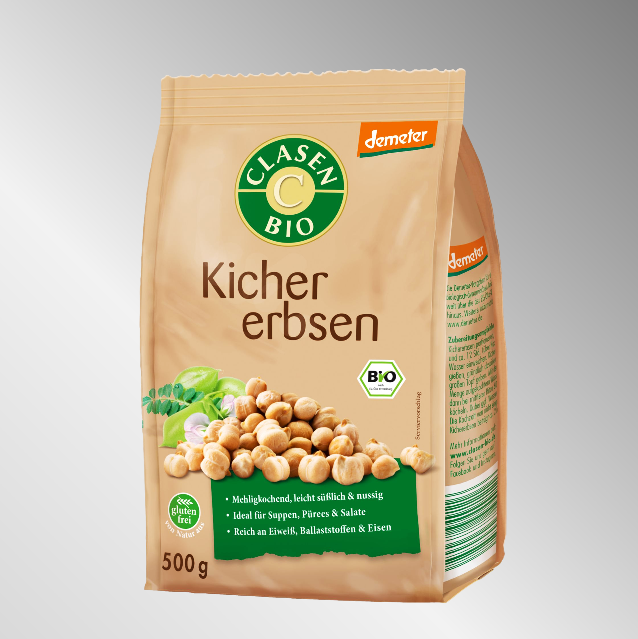 Bio Kichererbsen in Demeter Qualität | 500g | Mehligkochend, leicht süßlich & nussig