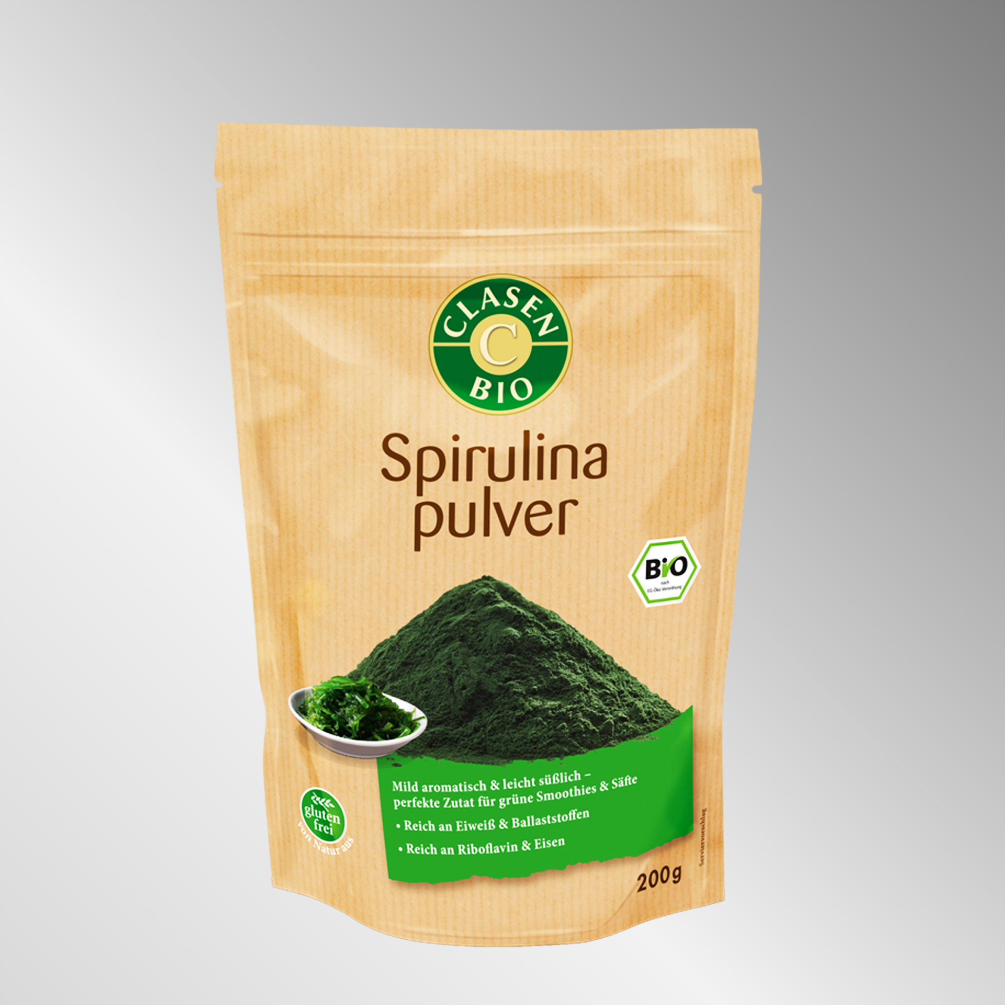 Bio Spirulinapulver  | 200g | Reich an Eiweiß & Ballaststoffen, eine Quelle für Eisen