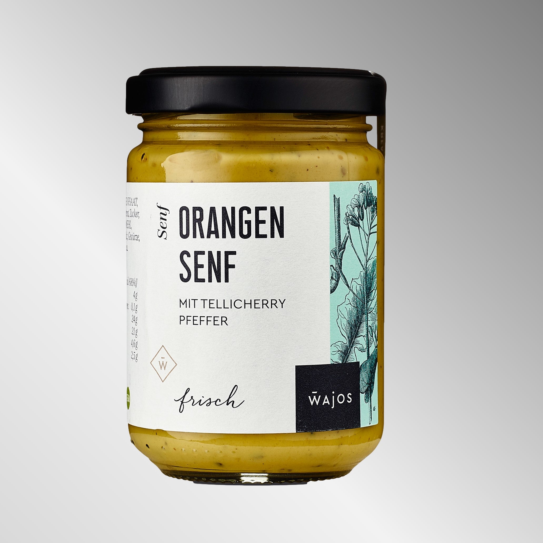 Orangen Senf  mit Tellicherry Pfeffer - 140ml