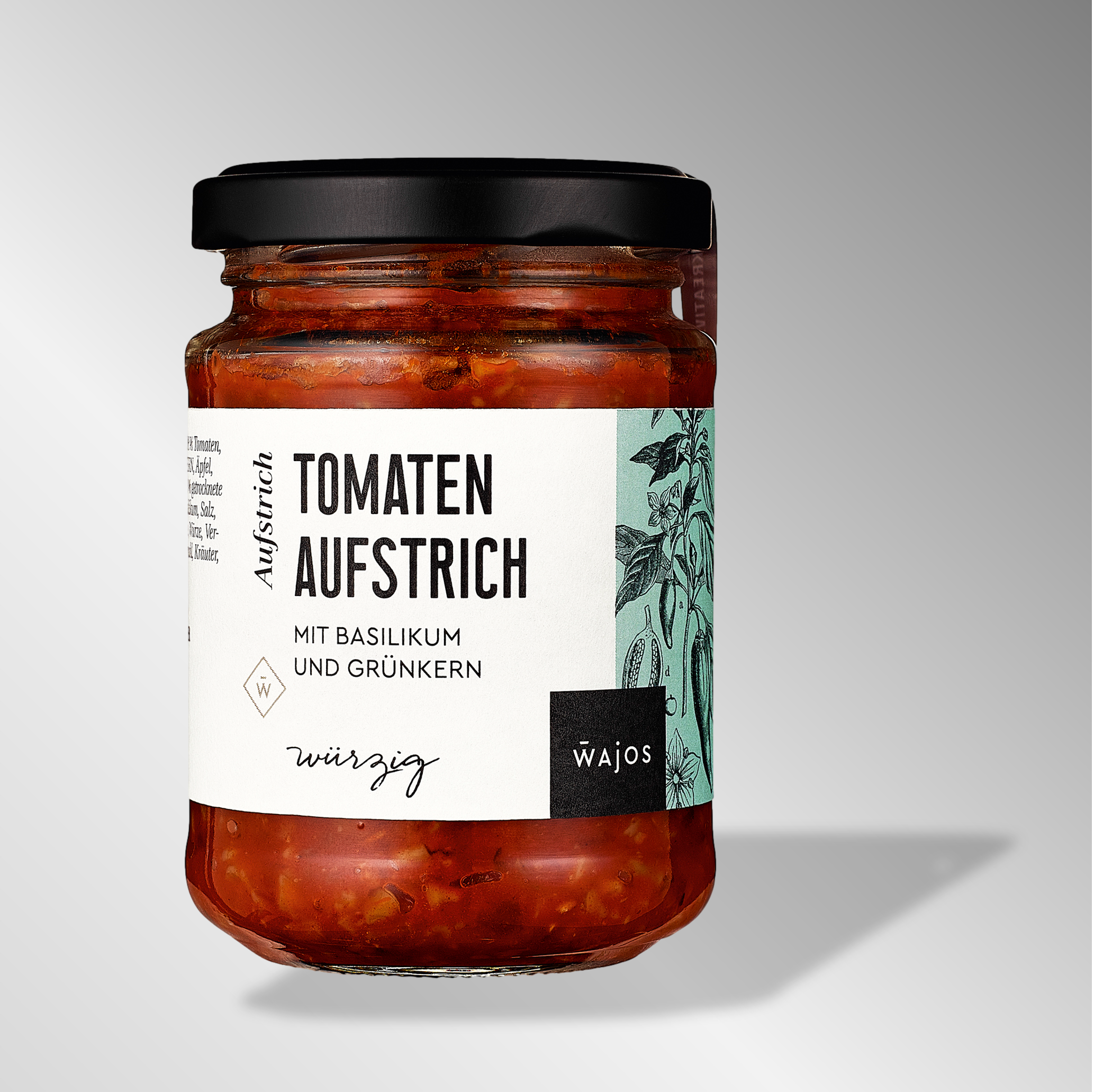 Tomaten Aufstrich  mit Basilikum und Grünkern - 185g